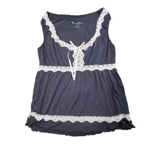 mercer & madison Intimates Gray Lace Babydoll Top - M